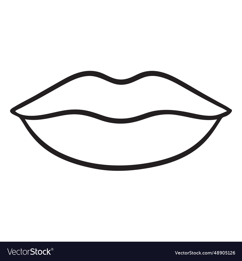 Lip stroke mouth Royalty Free Vector Image - VectorStock