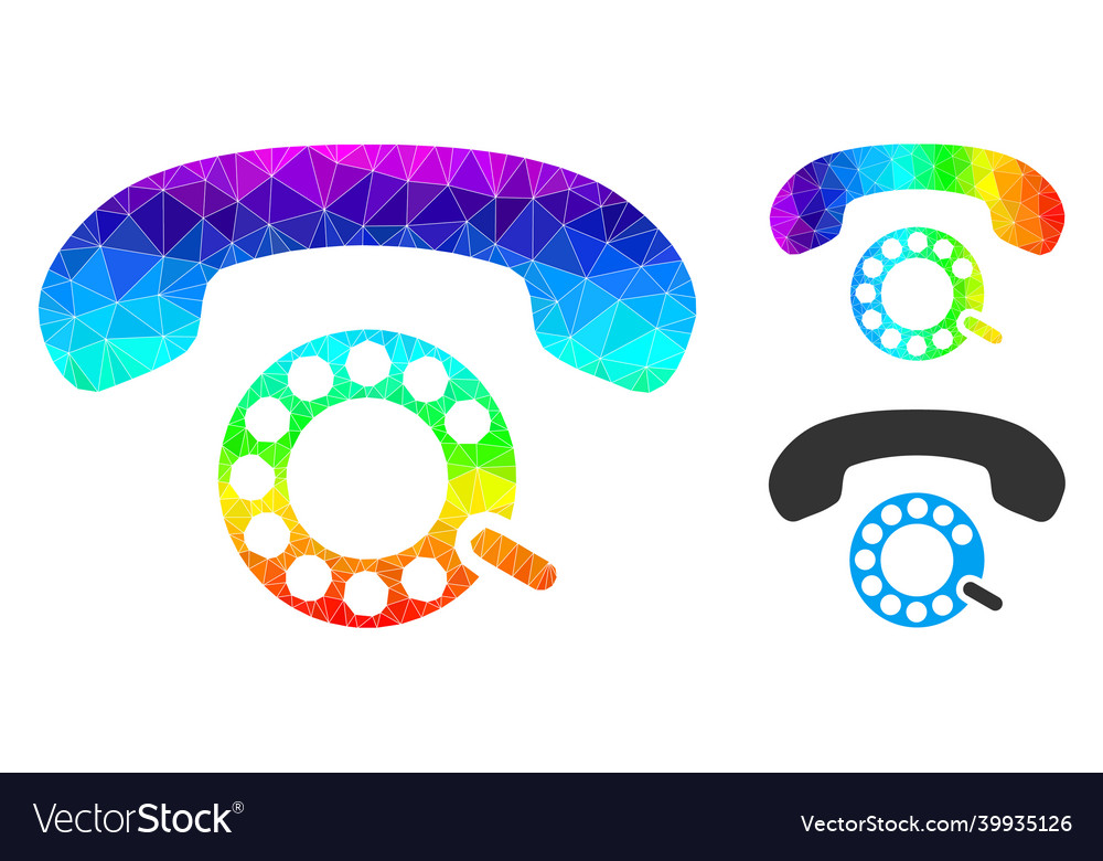 Lowpoly pulse dialing icon with spectrum vector image Lowpoly pulse dialing icon with spectrum