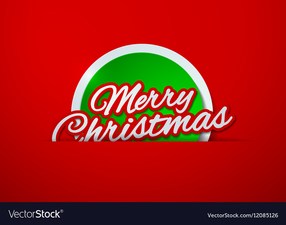 Merry christmas cut paper on red background