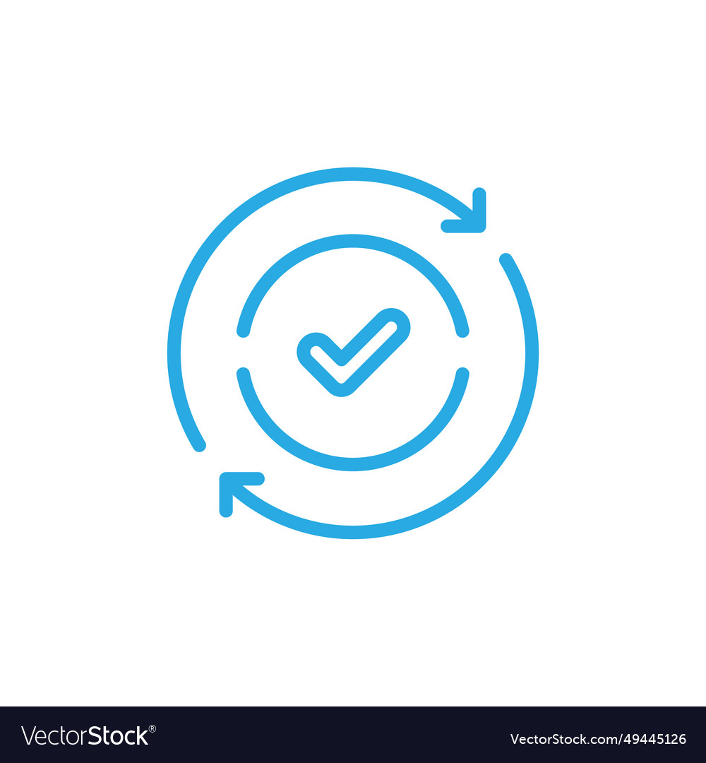 Round convenient blue line art icon