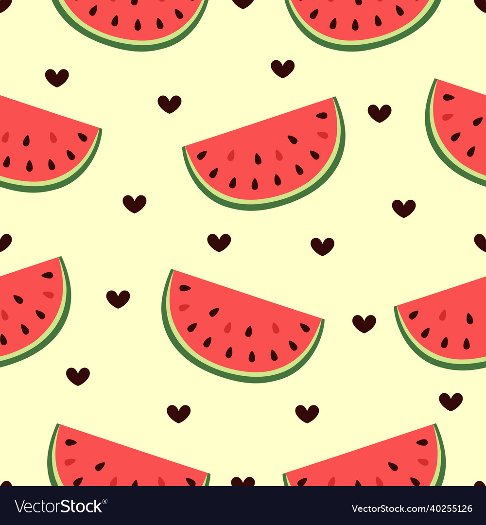 Seamless love pattern with watermelon and heart