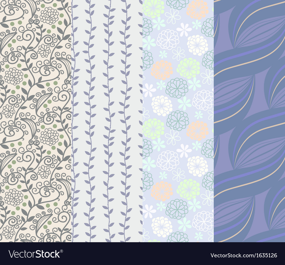 Seamless pattern 4 designs in one set