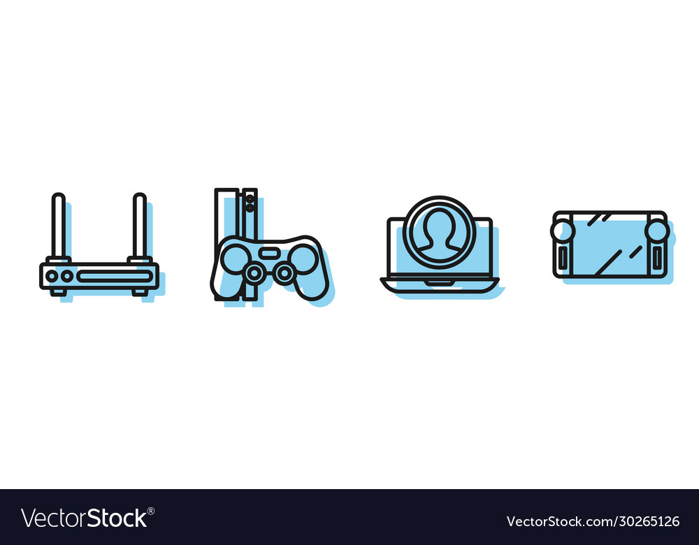 Set line create account screen router and wi-fi vector image Set line create account screen router and wi-fi