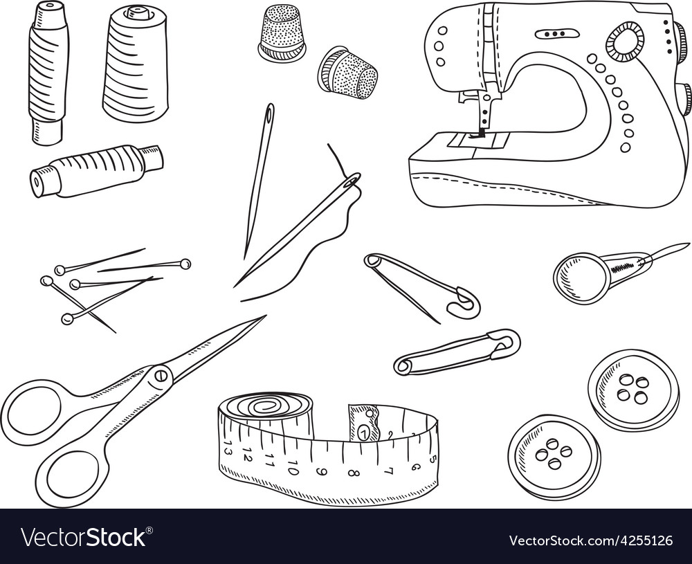 Швейные инструменты рисунок для детей