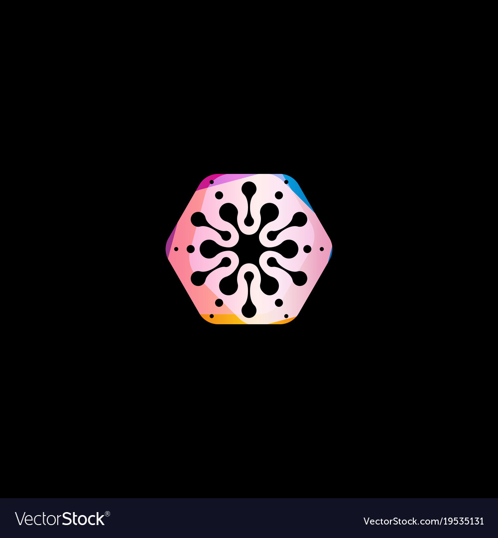 Abstract snowflake colorful shape unusual circles