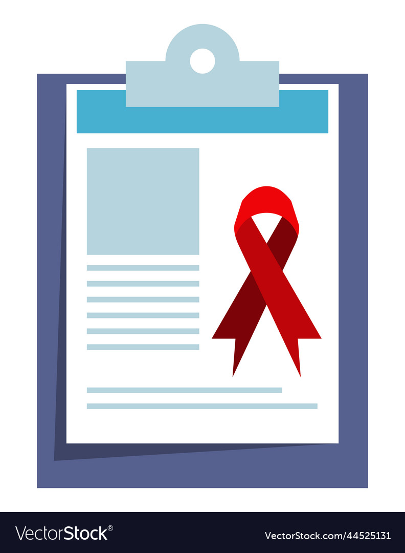 Aids day ribbon in clipboard