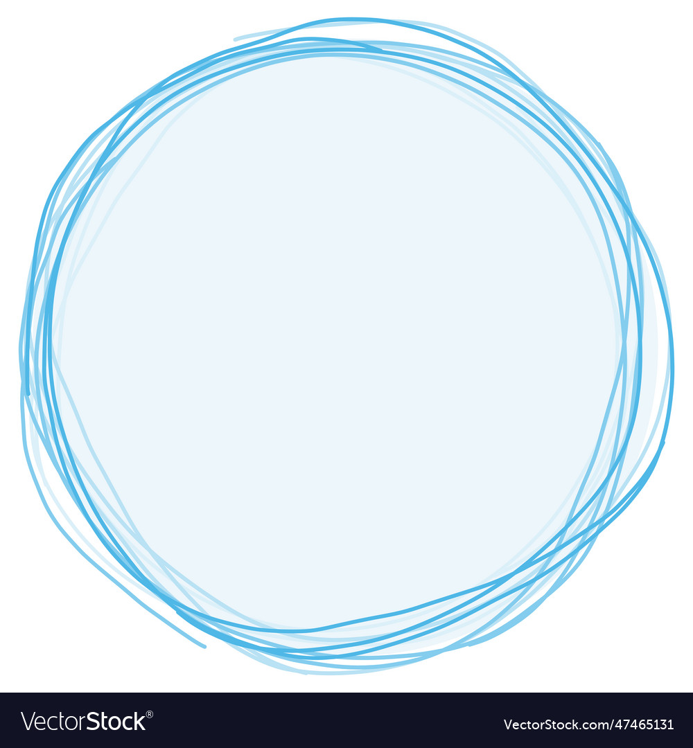 Circle outline line blue frame background Vector Image