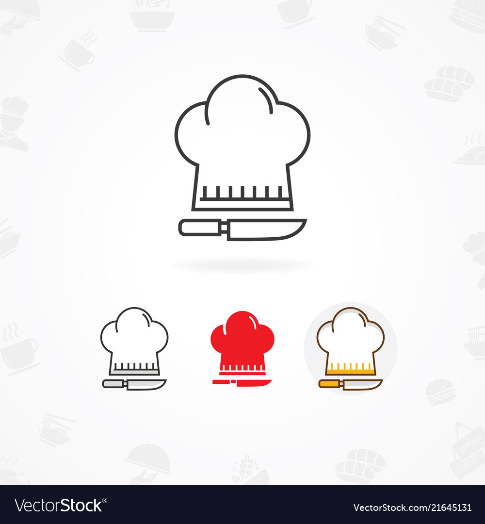 Cooking icon of cooks hat with knife