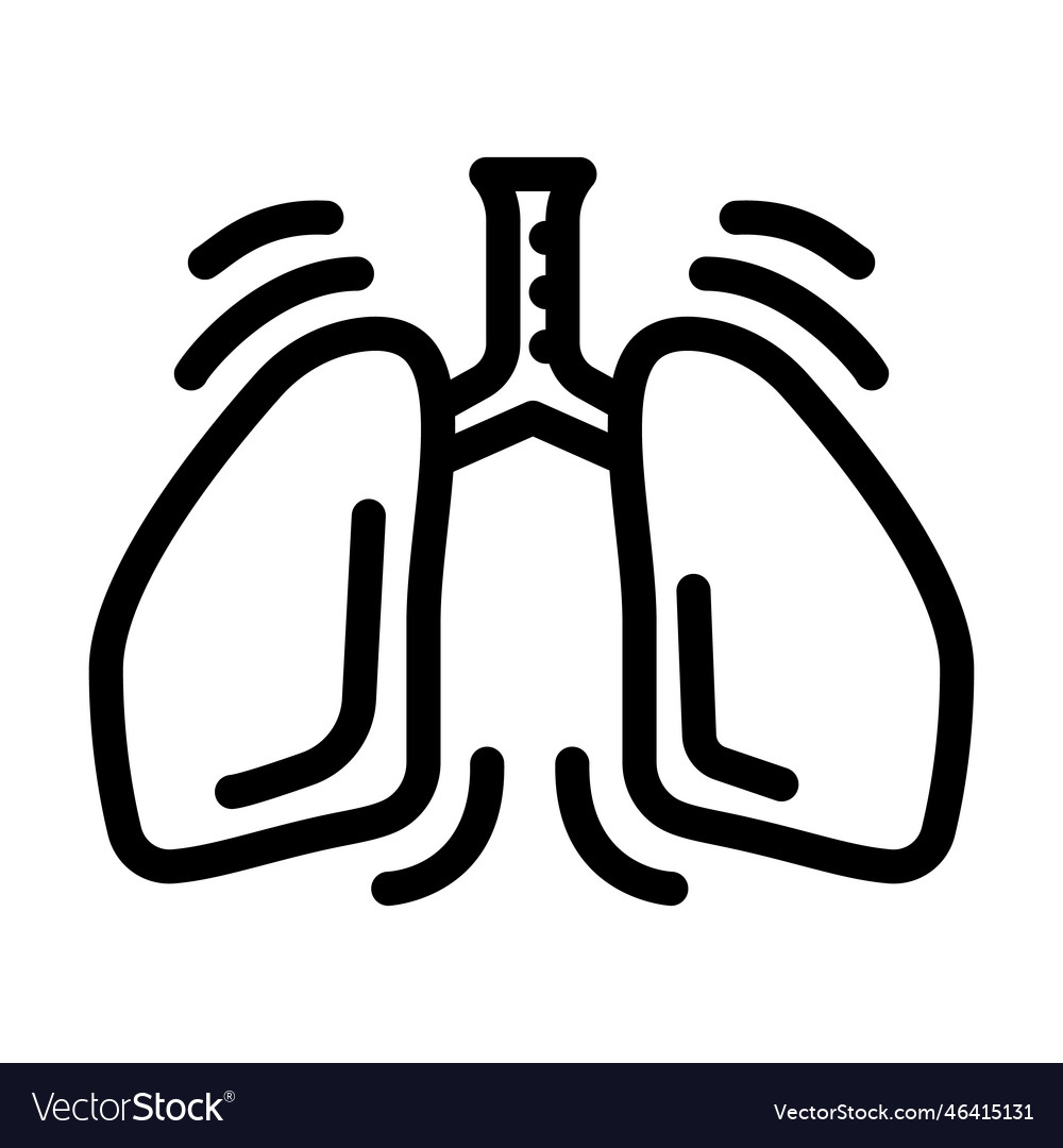 Deep breathing practice headache treatment line Vector Image