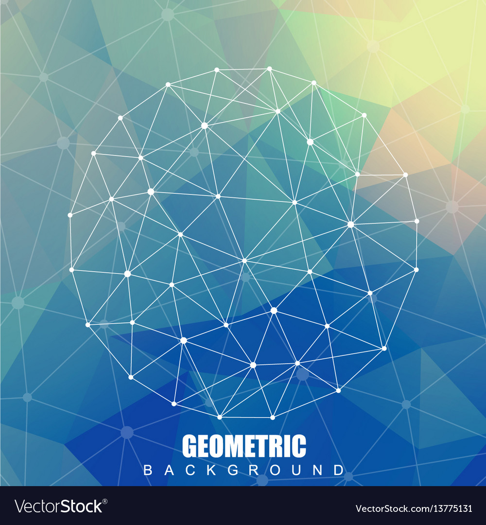 Geometric abstract background with connected line vector image Geometric abstract background with connected line