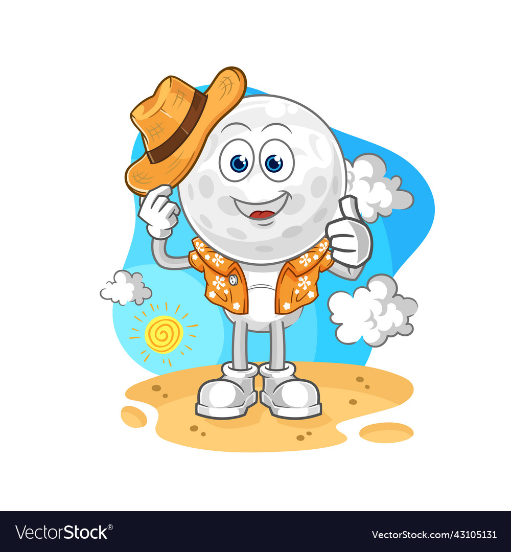 Golf Head Go On Vacation Cartoon Mascot Royalty Free Vector Golf Head Go On Vacation Cartoon Mascot Royalty Free Vector