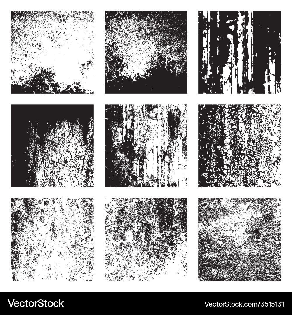 Grunge texture overlay set Royalty Free Vector Image