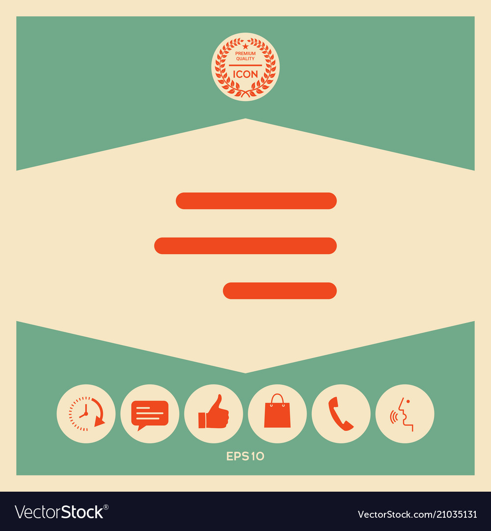 Modern hamburger menu icon for mobile apps vector image Modern hamburger menu icon for mobile apps