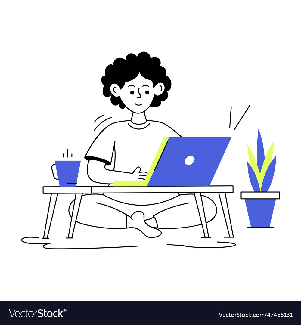 Relaxing work Royalty Free Vector Image - VectorStock