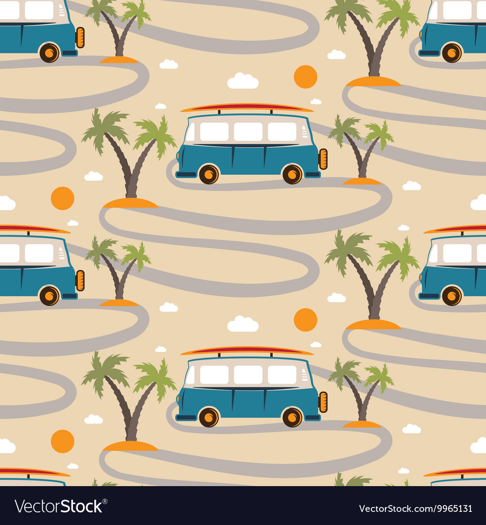 Retro Beach Bus Pattern