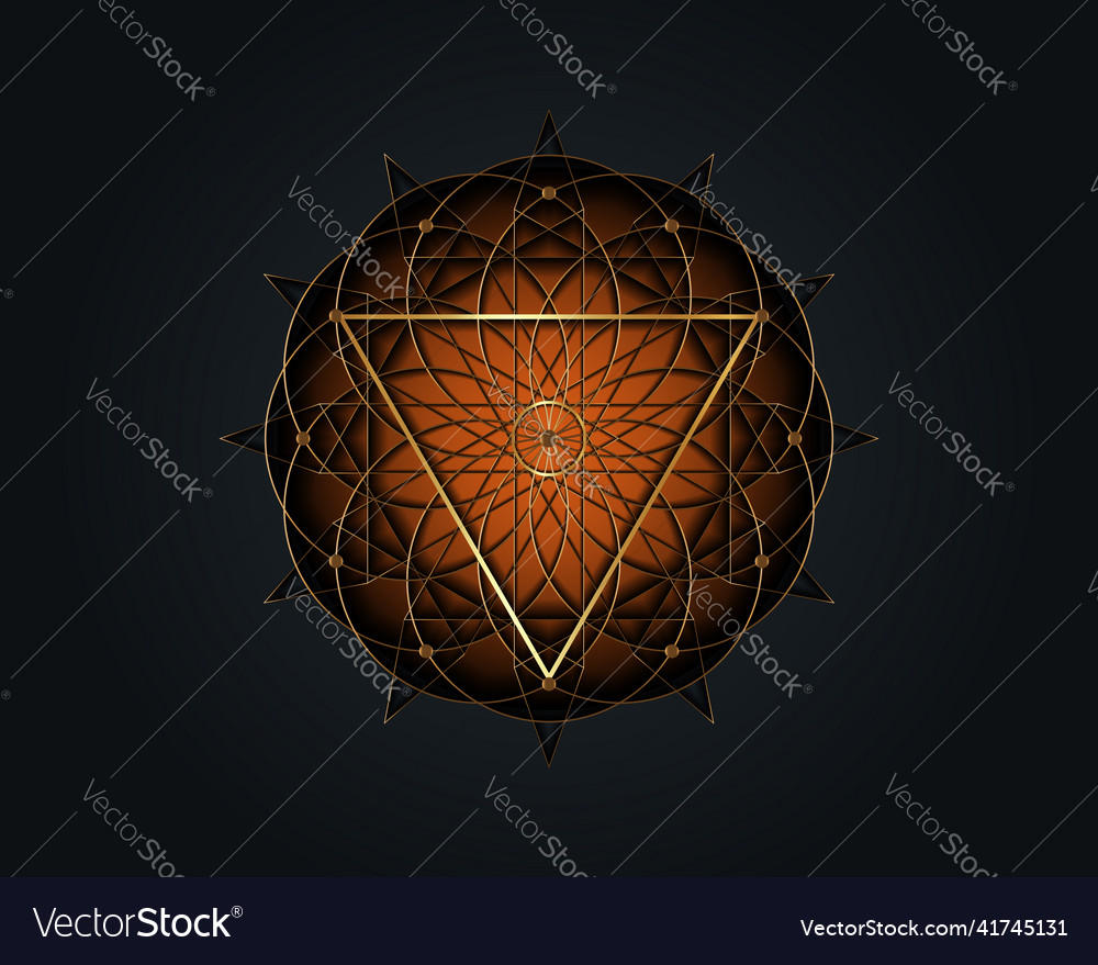 Sacred geometry magic triangle symbol third eye Vector Image