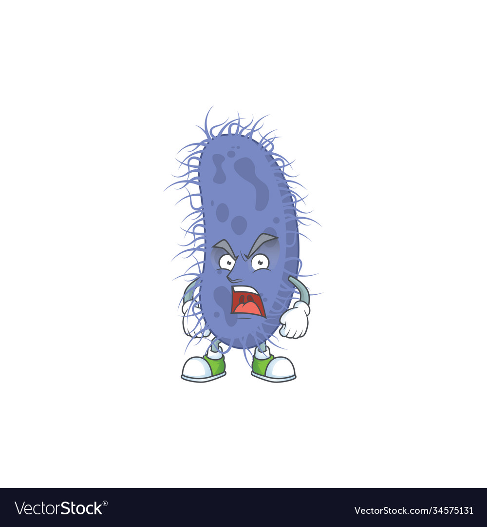 Salmonella typhi cartoon design with mad face Vector Image