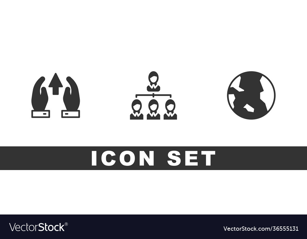 Set growth chart and progress hierarchy vector image Set growth chart and progress hierarchy