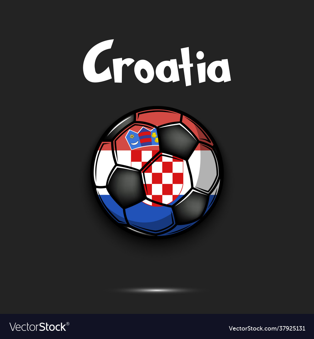 Soccer ball with croatia national flag colors