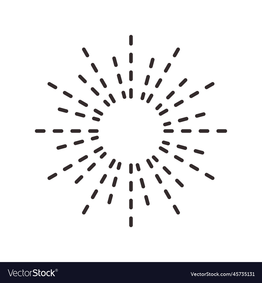 Sunburst light or sun burst line art icon