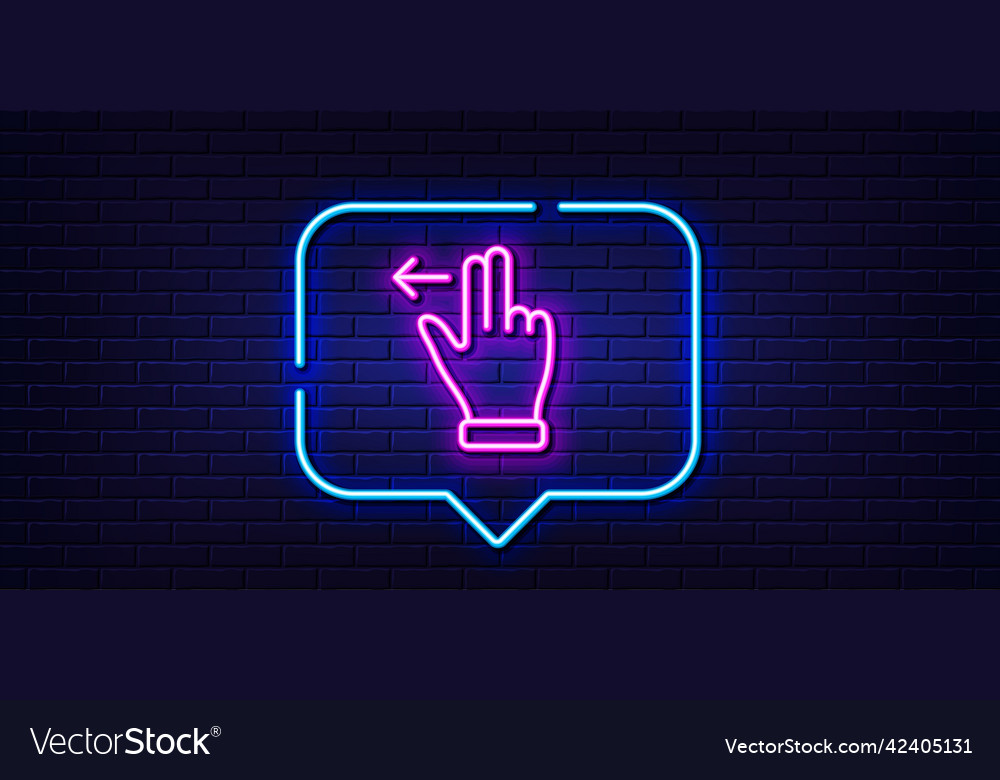 Touchscreen gesture line icon slide left arrow vector image Touchscreen gesture line icon slide left arrow