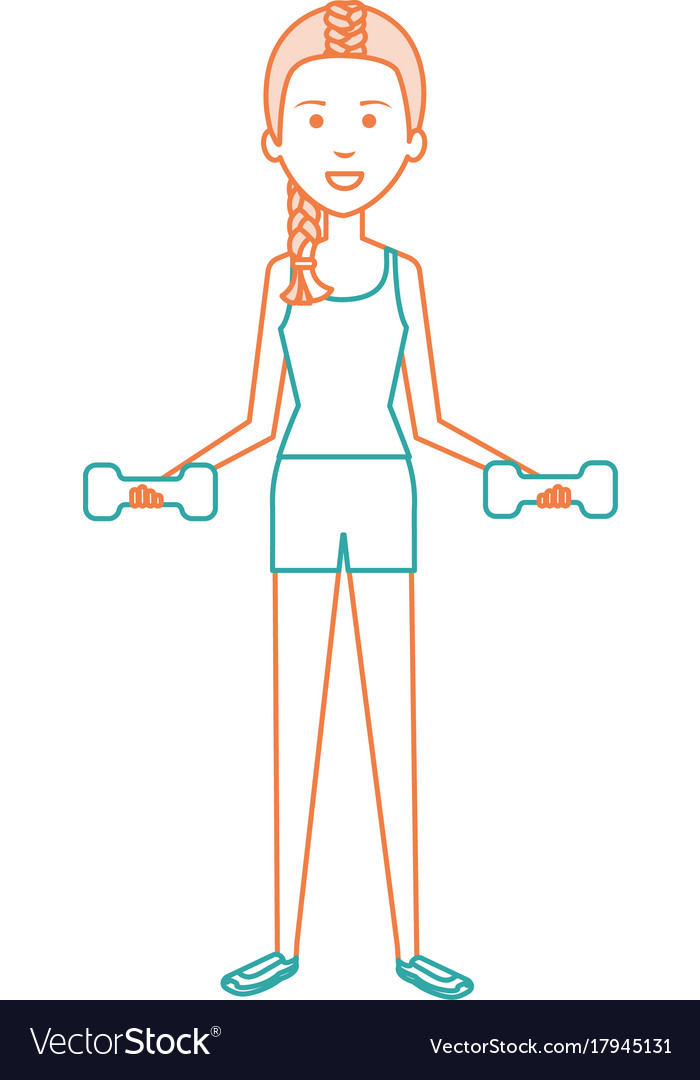 Woman lifting weights character Royalty Free Vector Image