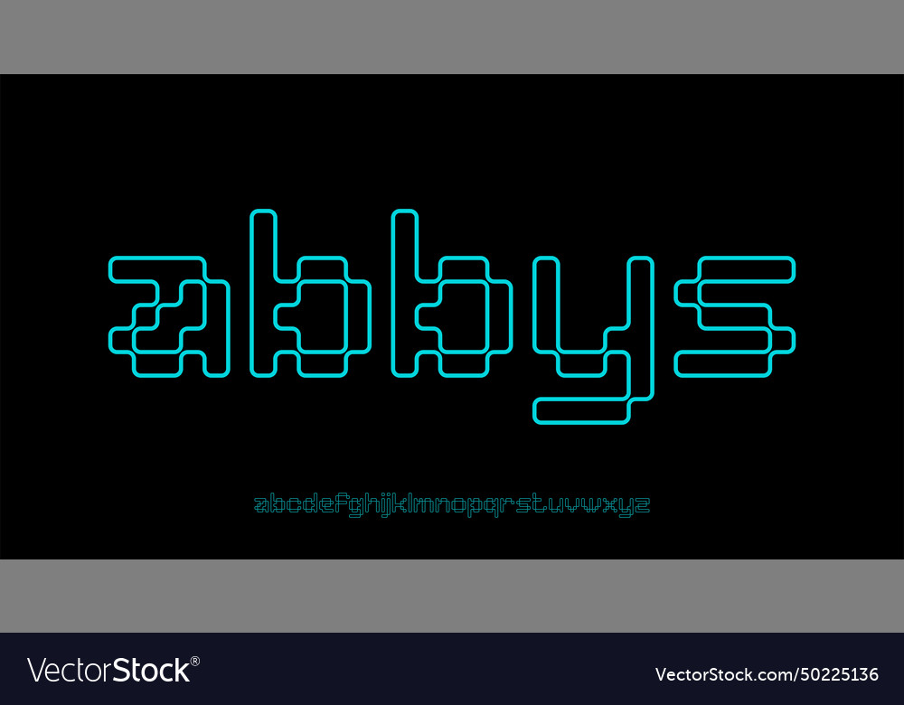 Abbys font display pixel futuristic line outline