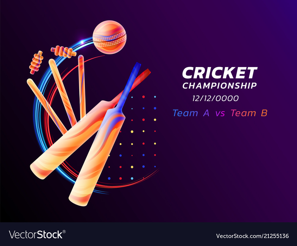Abstract Of Cricket Sport From Royalty Free Vector Image