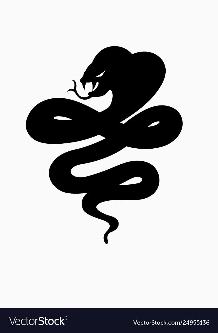 Black silhouette snake isolated symbol or icon Vector Image