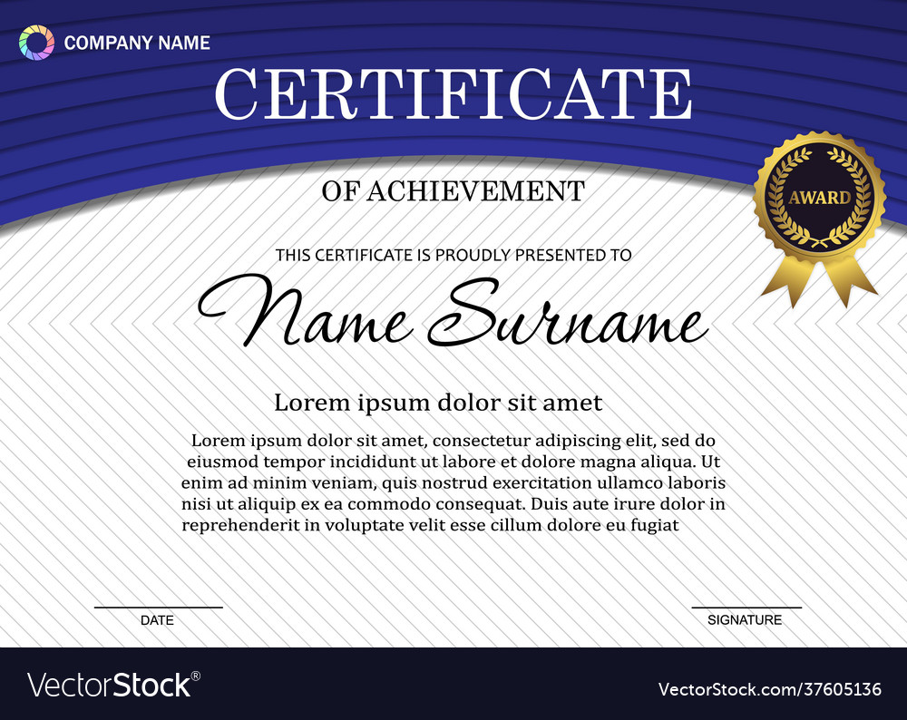 Certificate or diploma template with luxury Vector Image