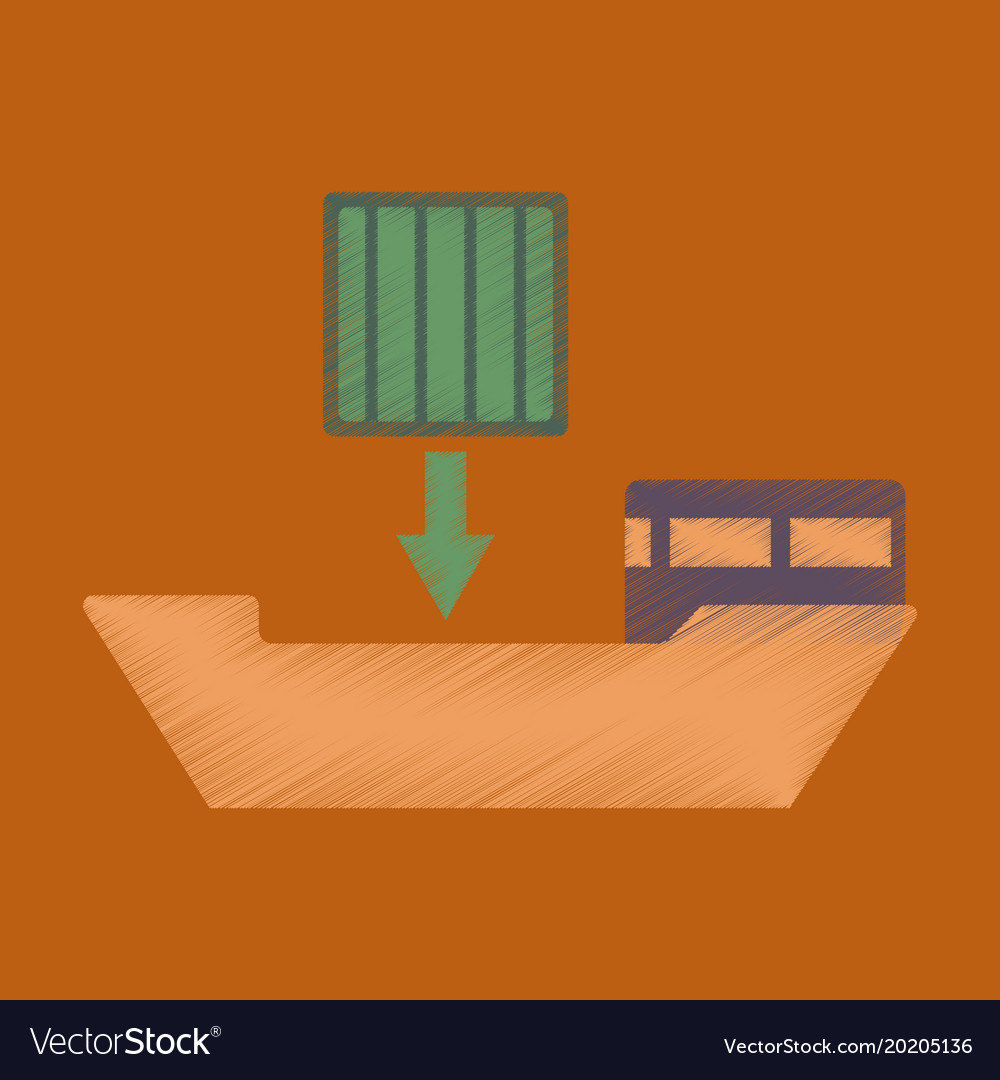 Flat icon in shading style container loading