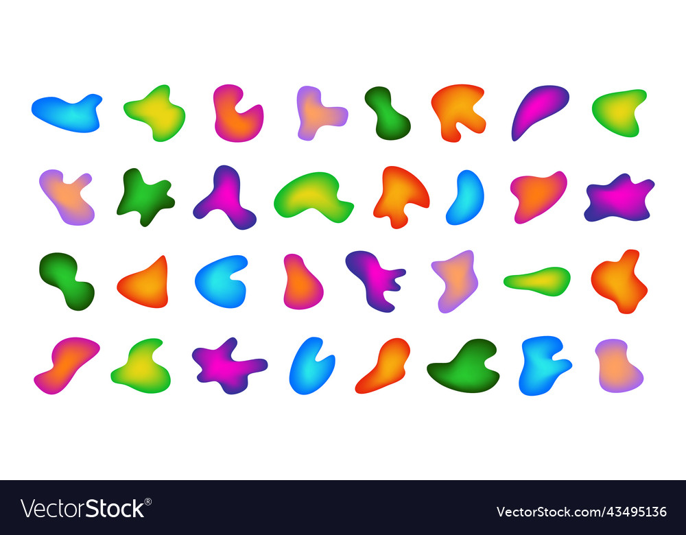 Gradient liquid blob shapes vector image Gradient liquid blob shapes