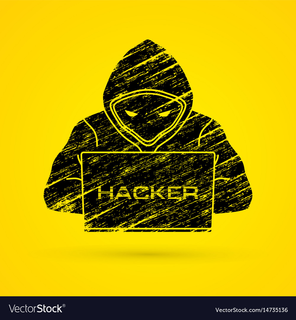 Hacker working on laptop