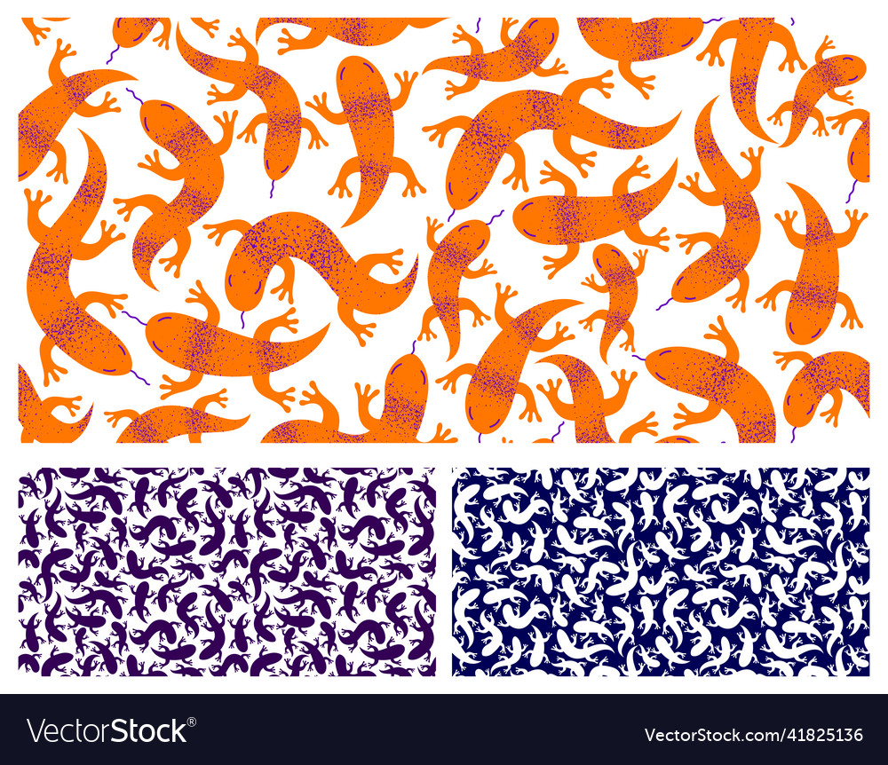 Lizards seamless textile background with a lot Vector Image