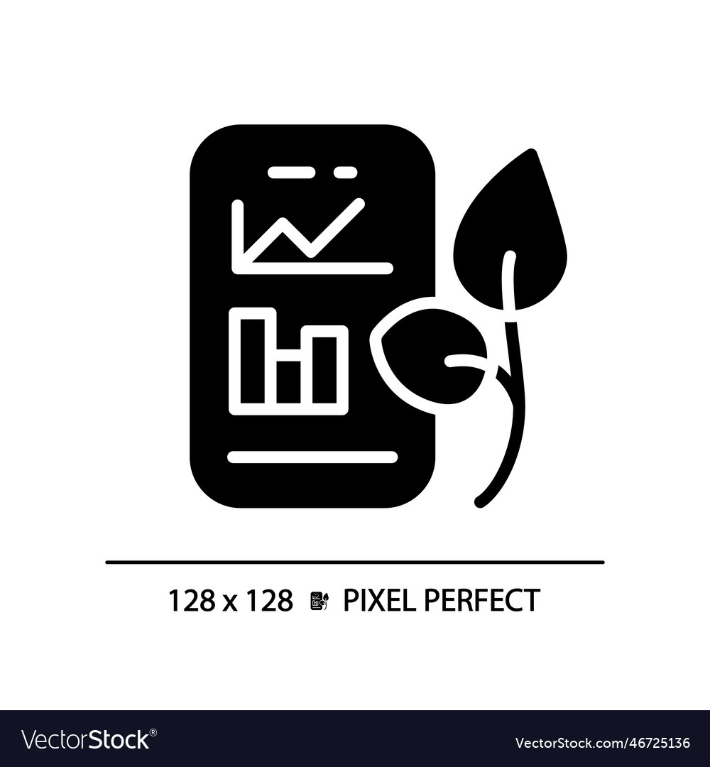 Smart soil monitoring black glyph icon vector image Smart soil monitoring black glyph icon