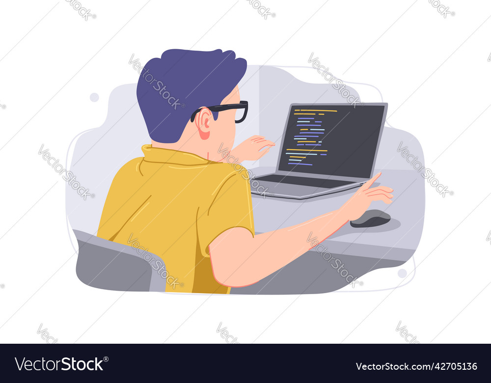 Young Boy Lernen zum Code