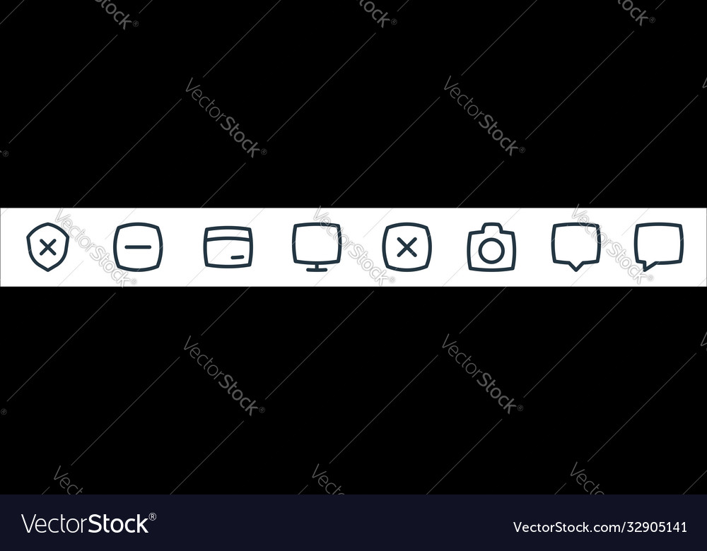 Basic ui line icons linear set quality vector image Basic ui line icons linear set quality
