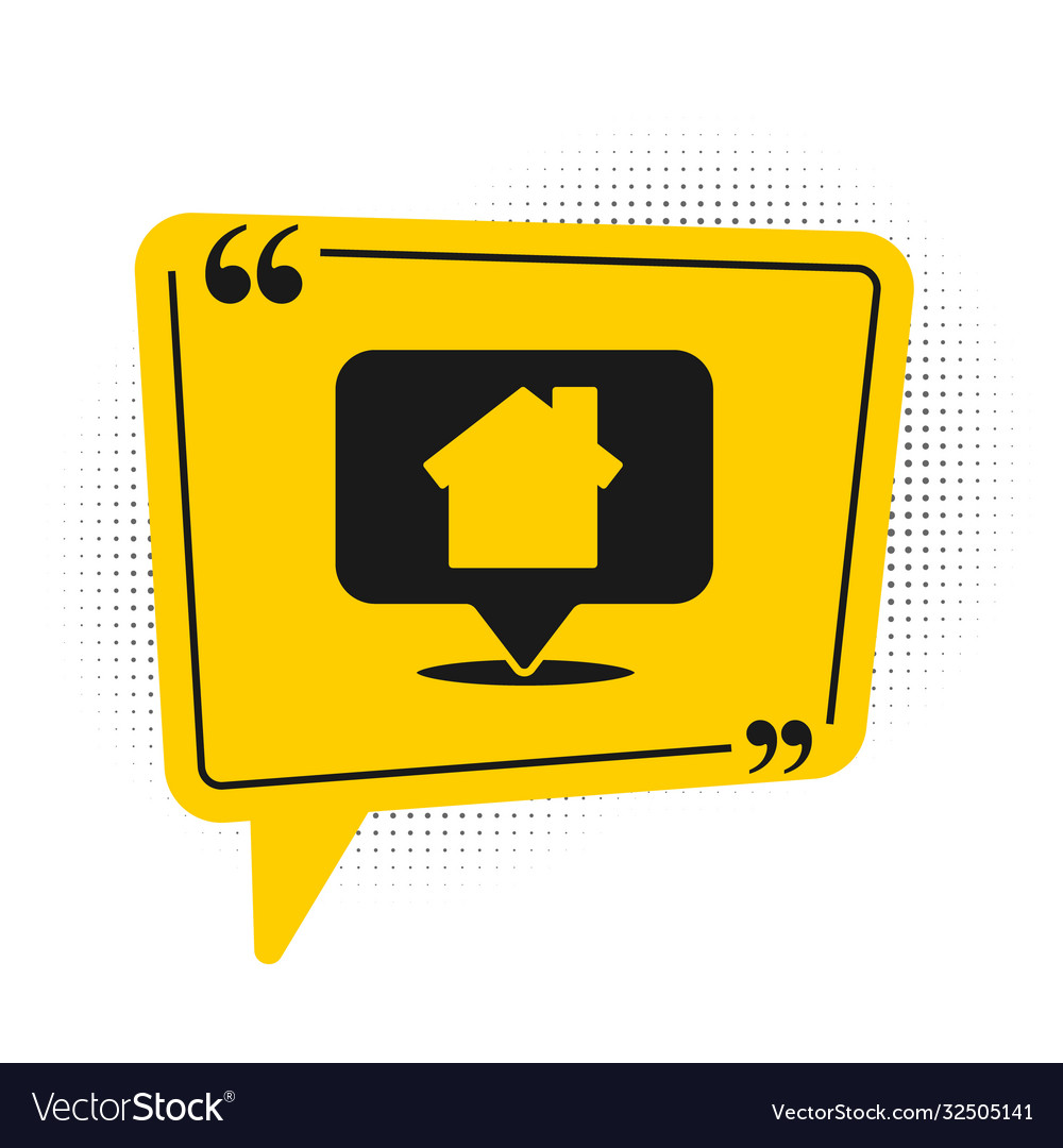 Black map pointer with house icon isolated vector image Black map pointer with house icon isolated