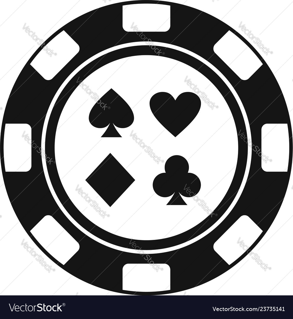 Casino chip sign card icon simple style Royalty Free Vector