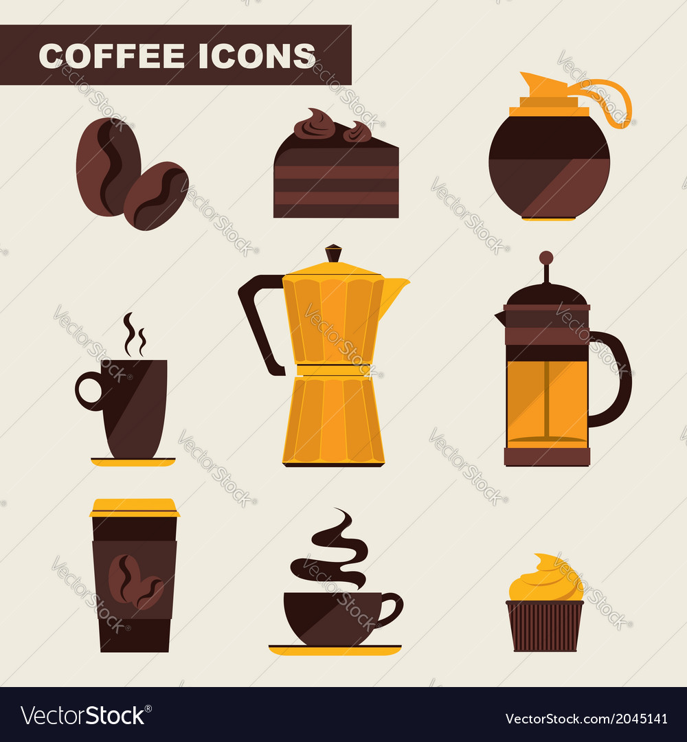 Coffee icon set menu flat design for menu Vector Image