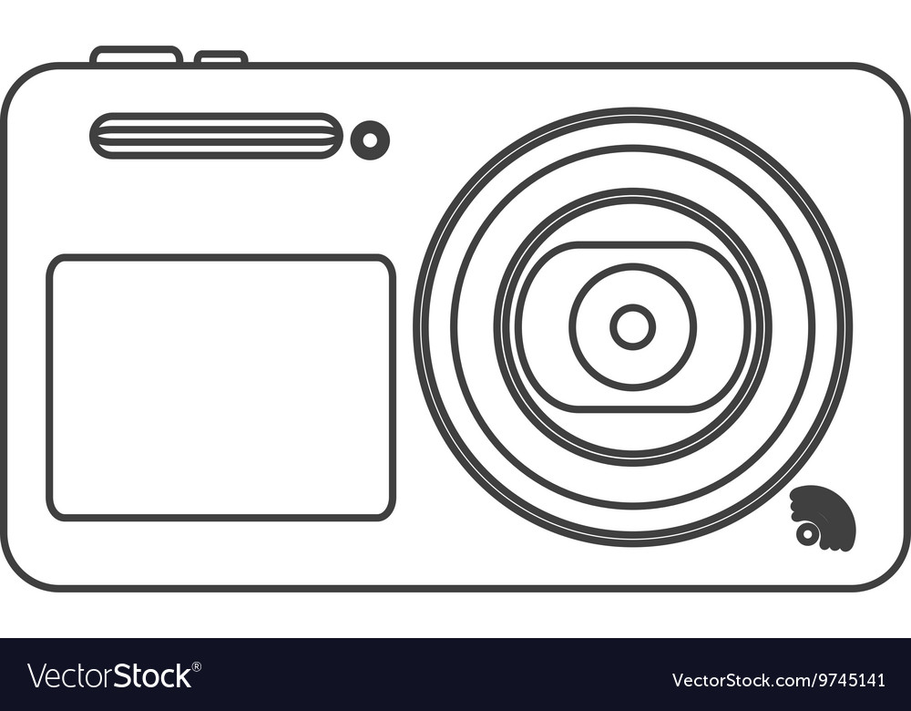 Digital photographic camera icon line design