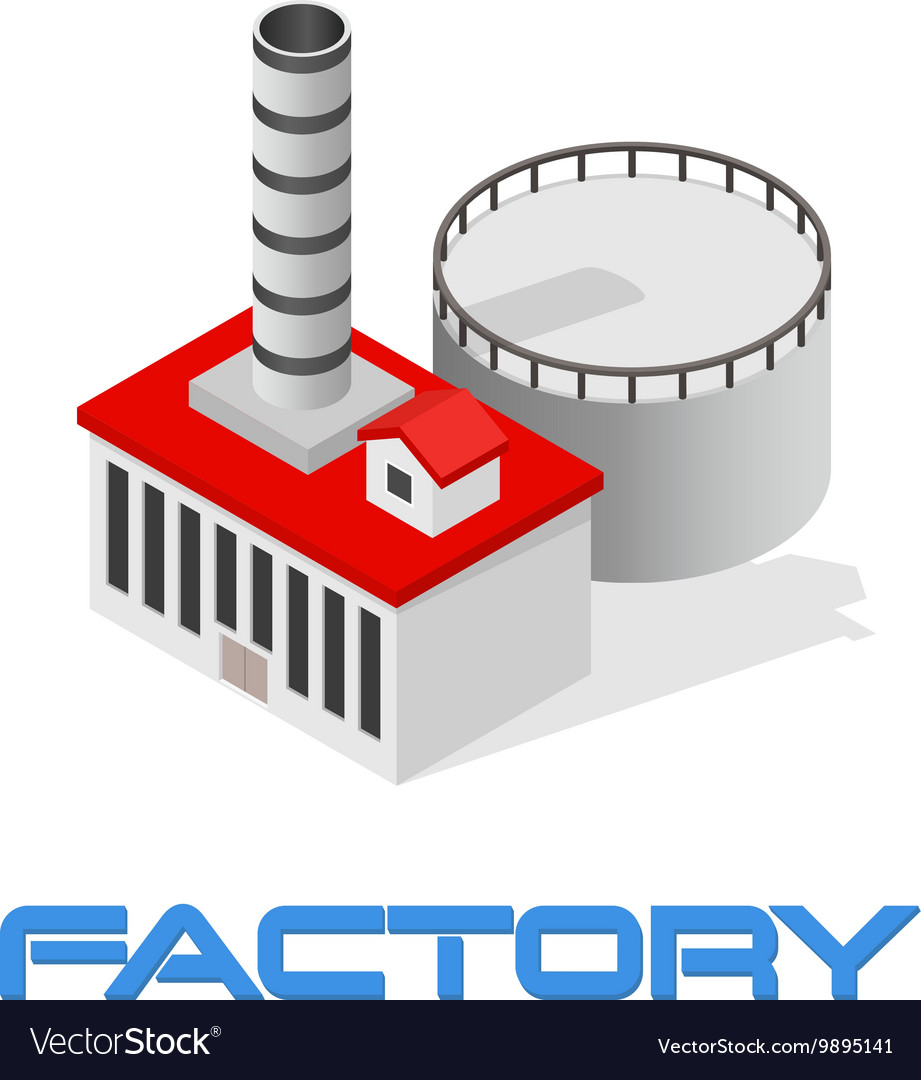 Isometric modern factory Royalty Free Vector Image