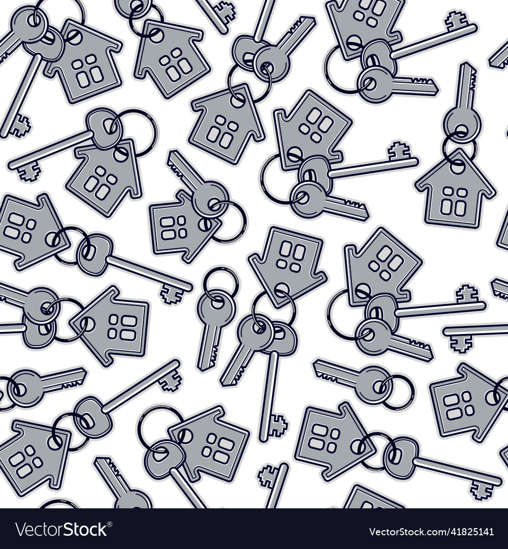 Keys for houses seamless wallpaper a lot vector image Keys for houses seamless wallpaper a lot