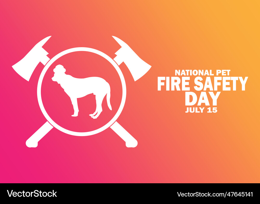 National pet fire safety day Royalty Free Vector Image
