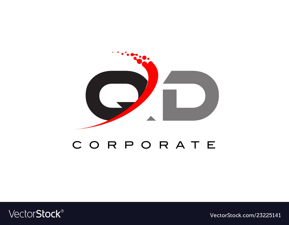 Qd modern letter logo design with swoosh Vector Image