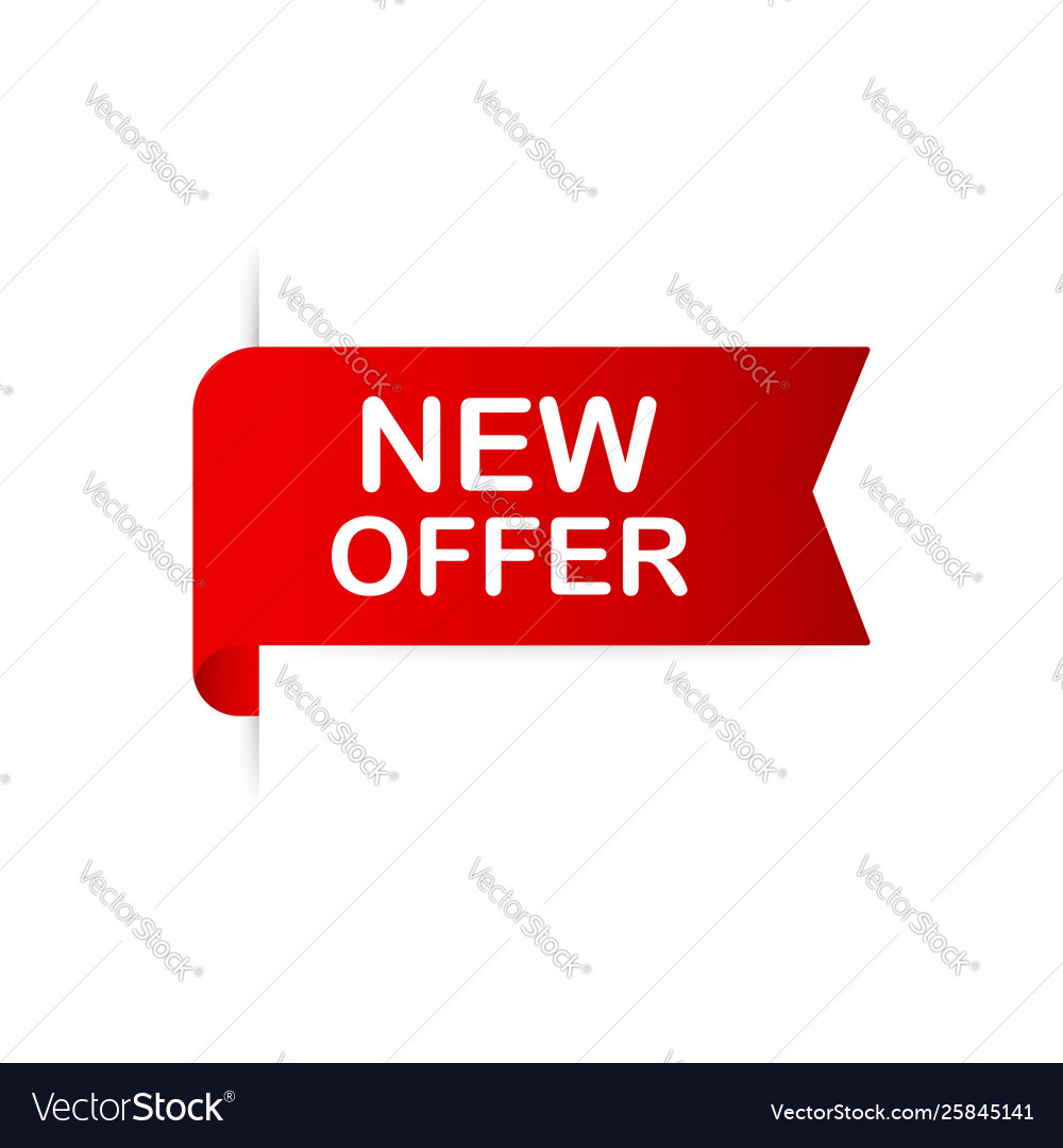 Red Ribbon Banner New Offer Royalty Free Vector Image
