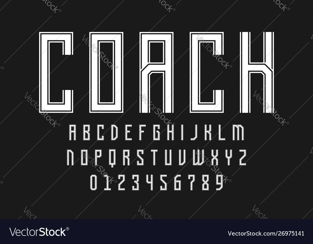 Set alphabets font modern design with lines vector image Set alphabets font modern design with lines