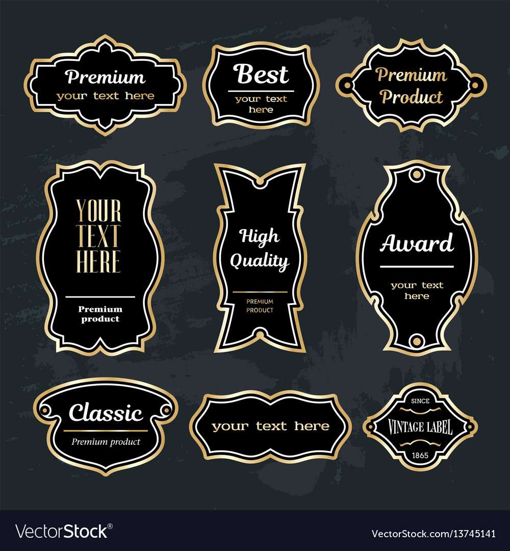 Set design elements sample labels badges shapes Vector Image