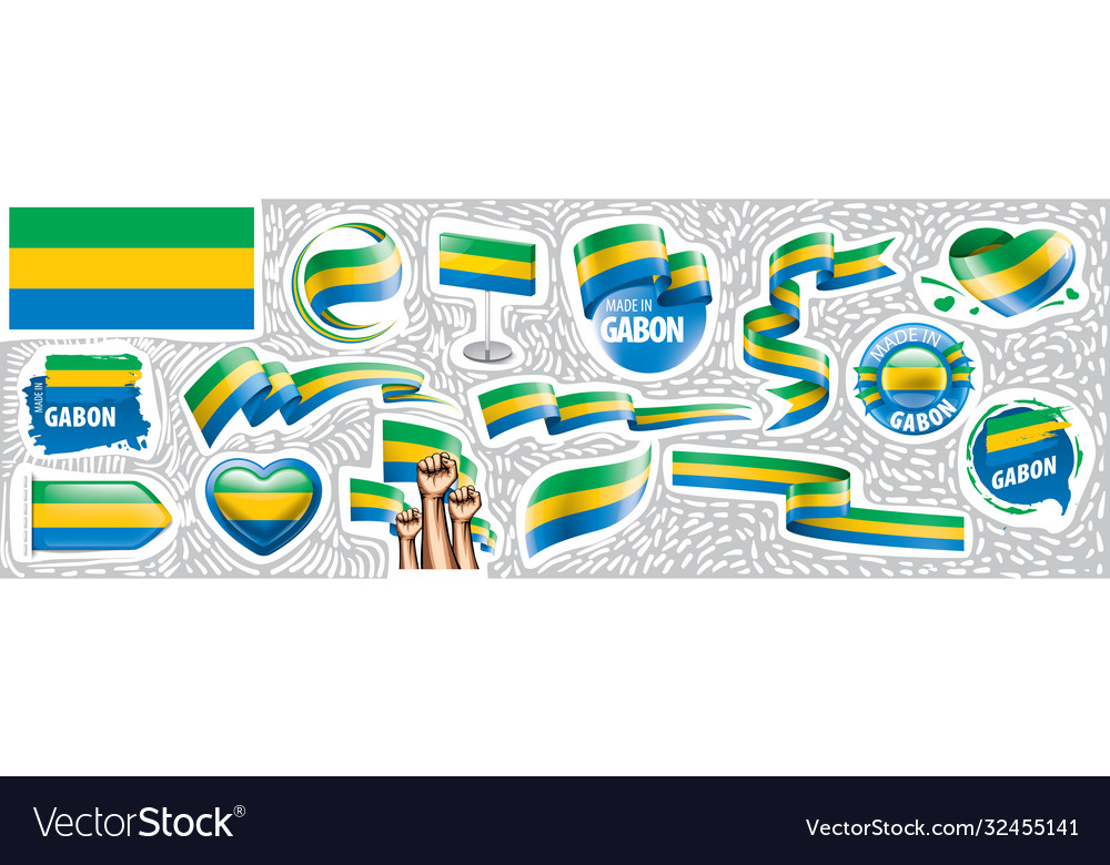 Set national flag gabon