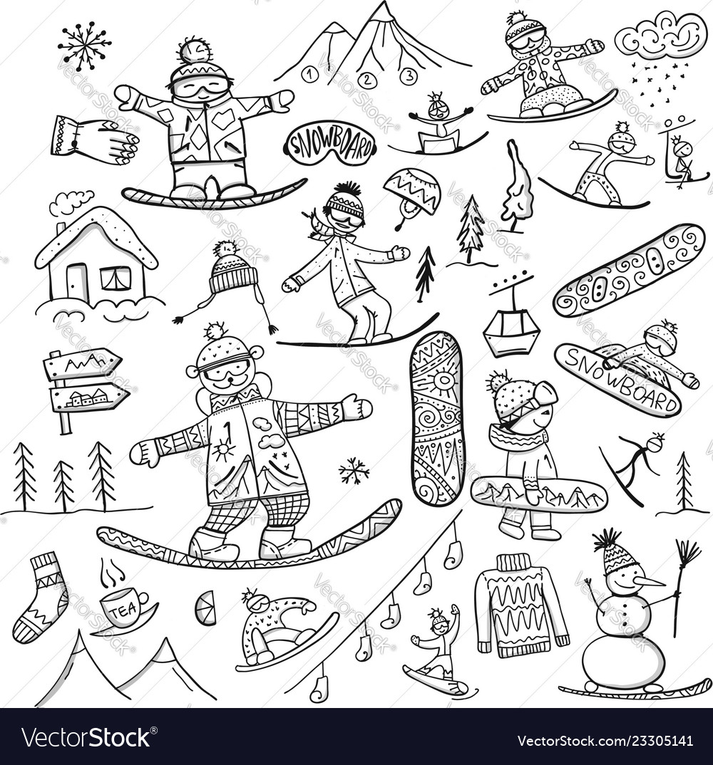 Snowboard time sketch for your design